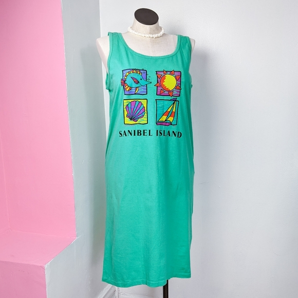 Anvil Dresses & Skirts - VTG 90s Sanibel Island Tourist Tank Dress